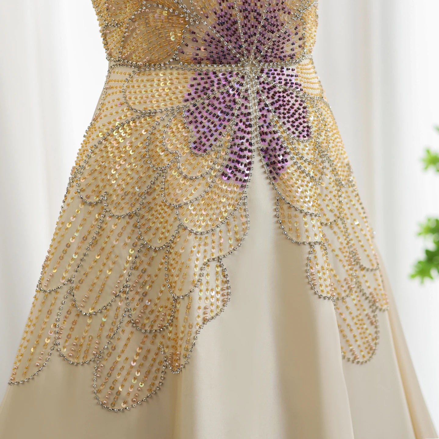 Luxury Beaded Butterfly Evening Dresses for Women Wedding 2024 Elegant Sweetheart Satin Prom Party Gowns - Image 7