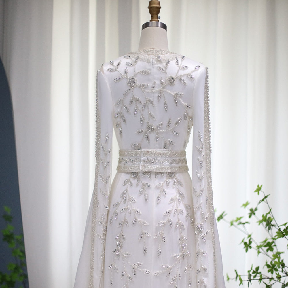 Luxury Kaftan Moroccan Evening Dresses Long Sleeve Women Wedding Party Gowns - Image 10