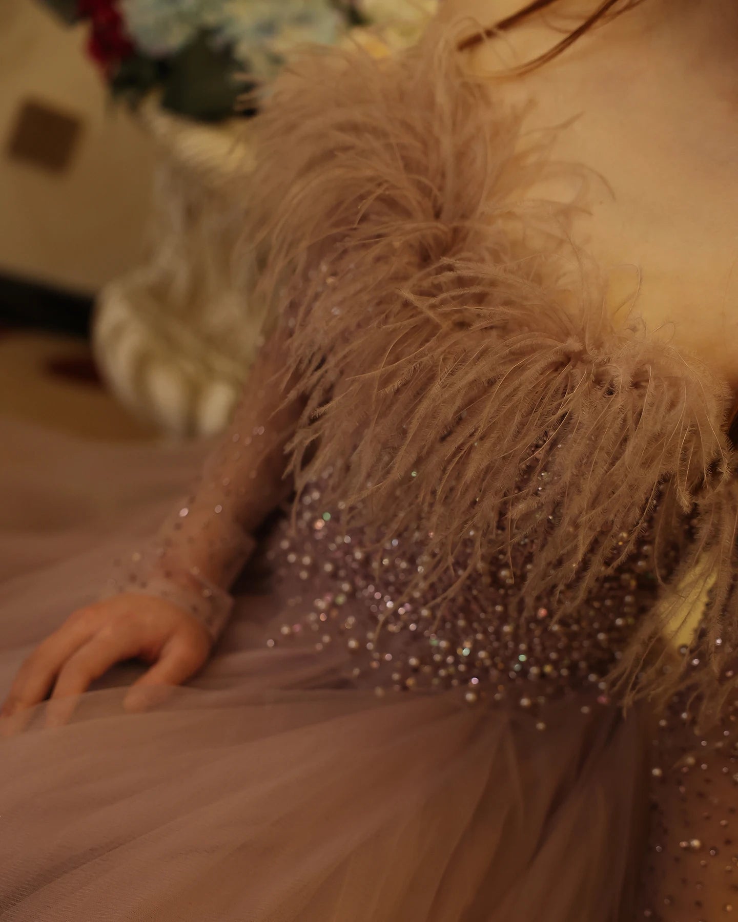 Luxury Feathers Purple High Low Evening Dresses Elegant Off Shoulder Arab Women Wedding Party Prom Dress - Image 17