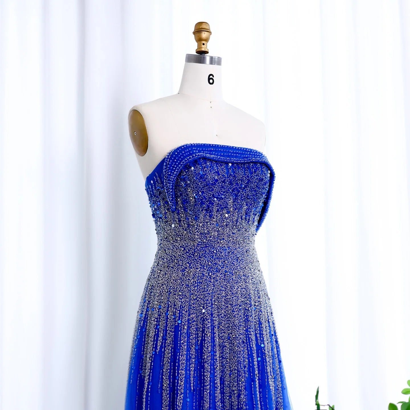 Turquoise Blue Luxury Evening Dress Elegant Off Shoulder Long Fuchsia Wedding Party Gown - Image 5