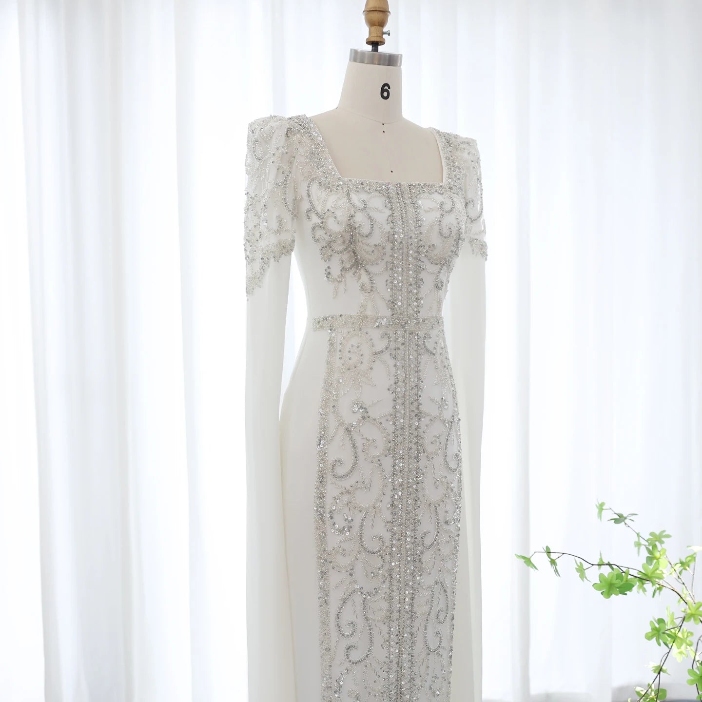 Luxury Mermaid kaftan Evening Dresses with Cape Sleeves Women Wedding Engagement Party Gowns - Image 19