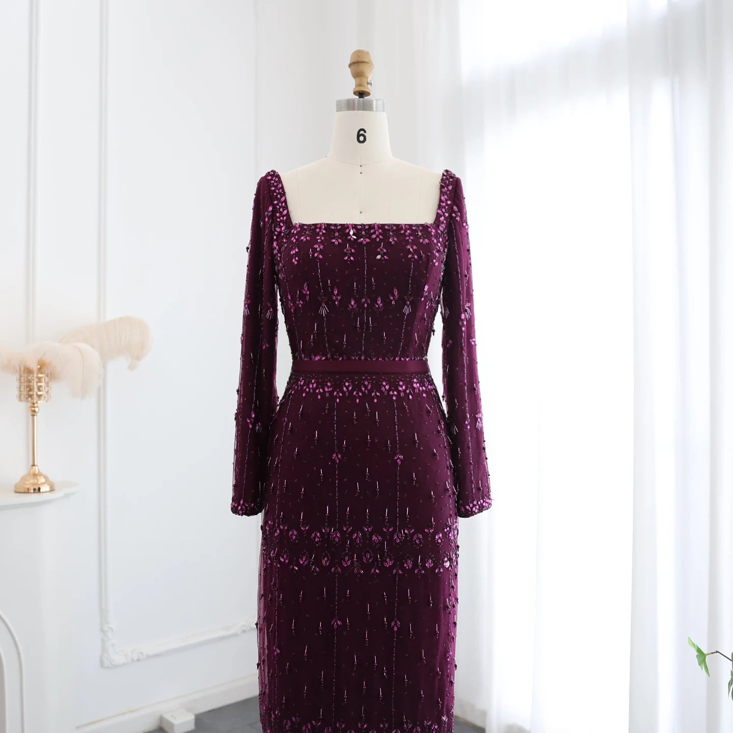 Mermaid Evening Dress with Cape Luxury Feather Formal Dresses for Women Wedding Party - Image 62