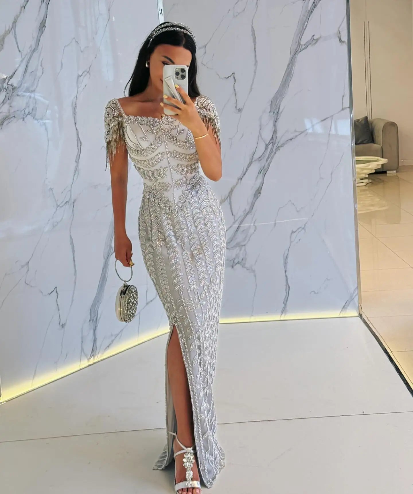 Cream Straight Luxury Pink Evening Dress for Women Wedding Elegant Formal Party Gowns - Image 3
