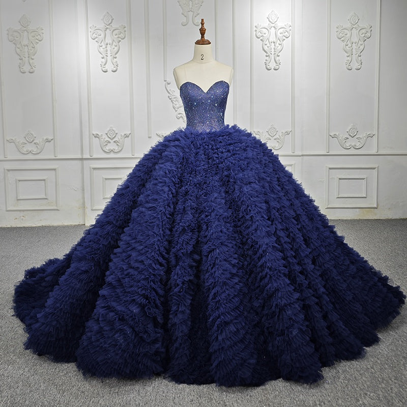 Feather Vintage Sweetheart Ball Gown Evening Party Dresses