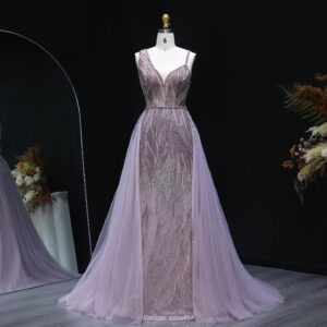 Luxury Dusty Pink Champagne Evening Dresses with Overskirt Women Wedding Party Gowns Customized