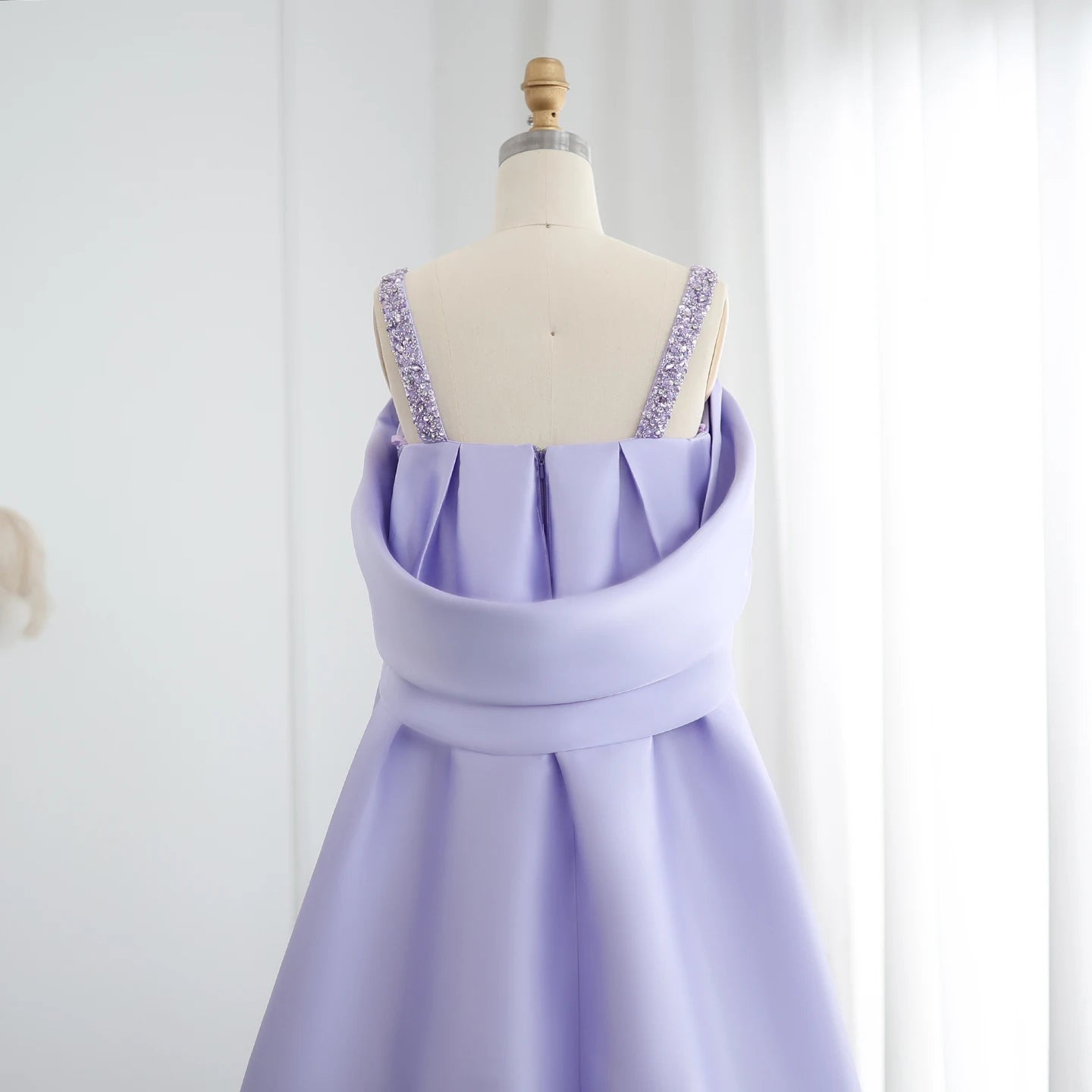 Lilac Off Shoulder Lilac Evening Dresses with Cape Luxury Beaded Women Wedding Party Gowns - Image 7