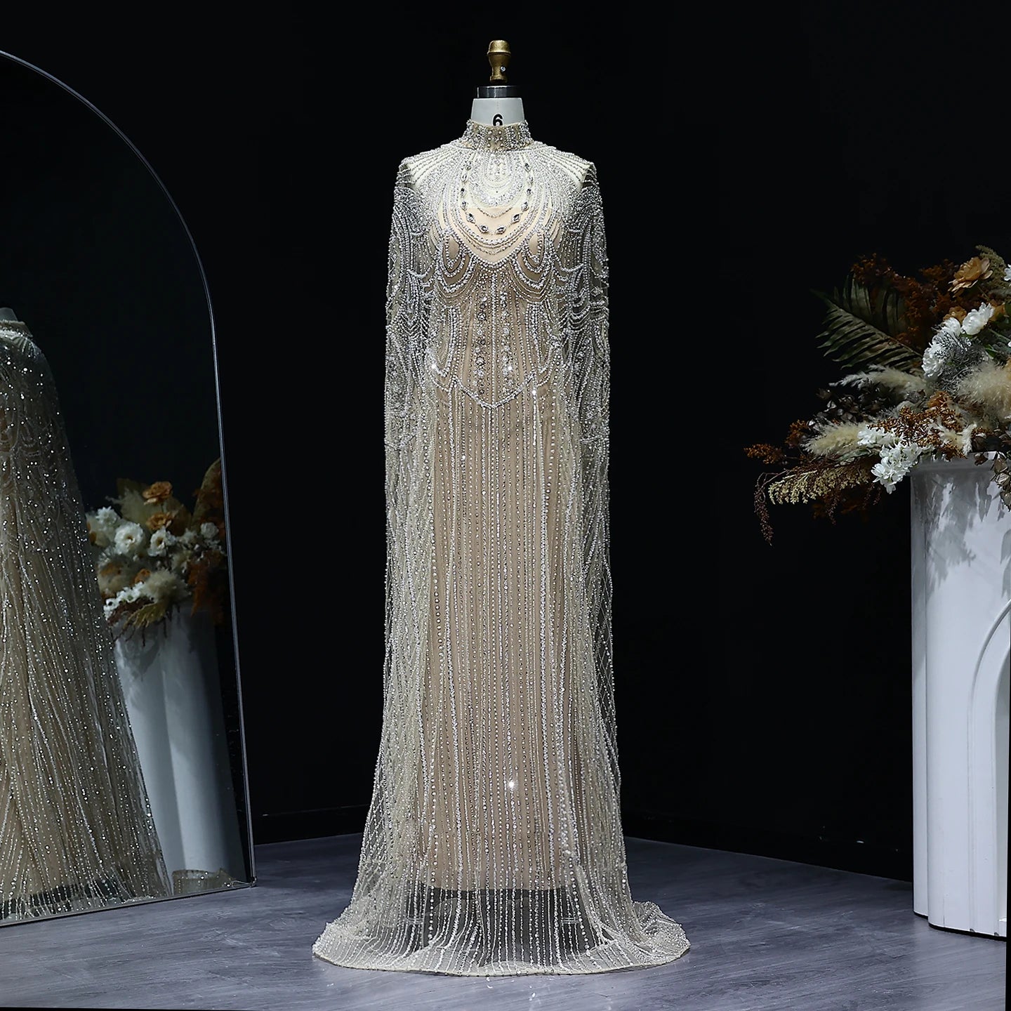 Luxury Caftan Nude Evening Dress for Women Wedding Elegant Kaftan Formal Party Gowns - Image 2