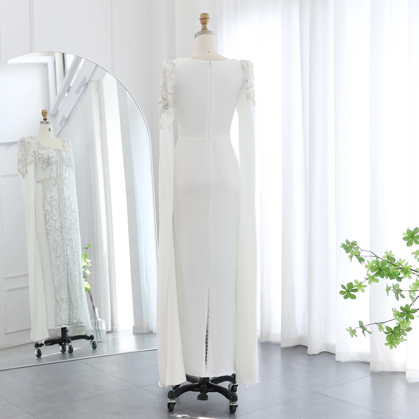 Luxury Mermaid kaftan Evening Dresses with Cape Sleeves Women Wedding Engagement Party Gowns - Image 21