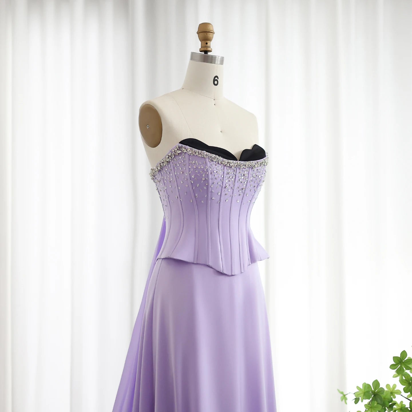 Lilac Two Pieces Evening Dresses for Women Scalloped Corset Luxury Dubai Prom Party Gowns - Image 4