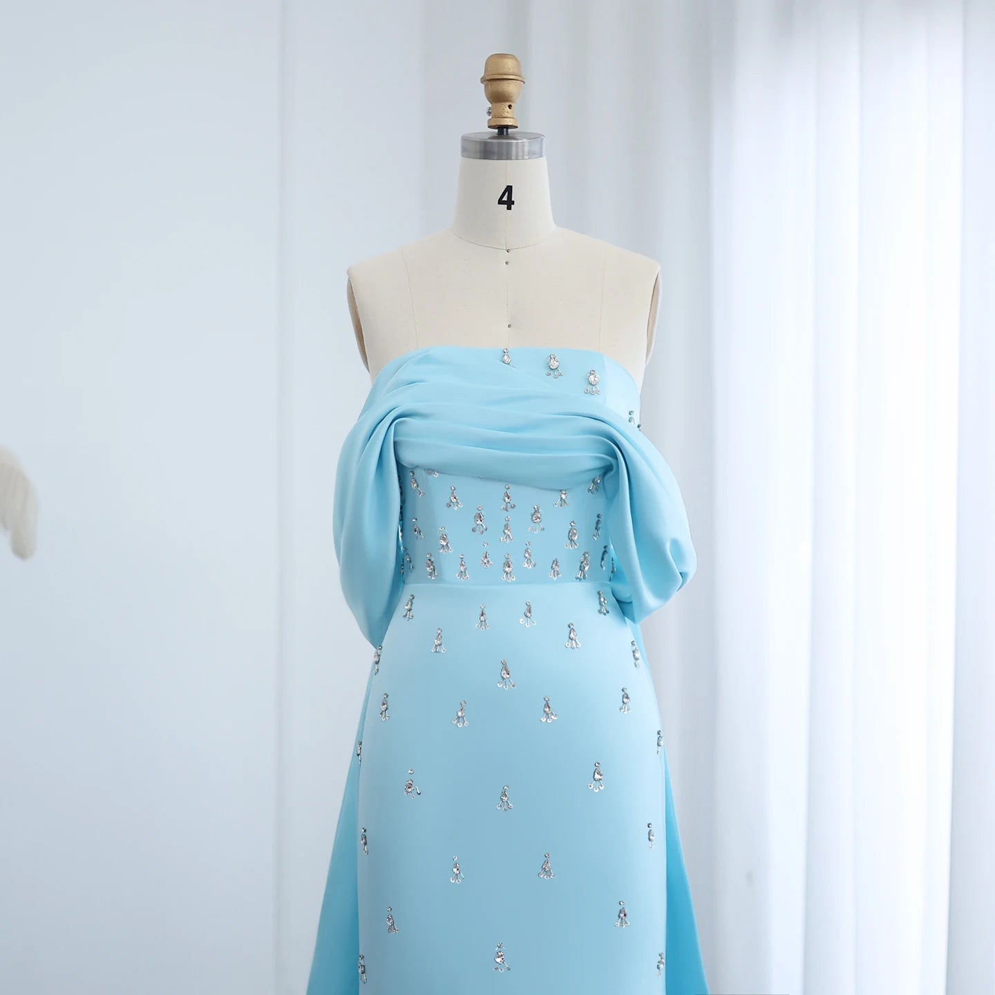 Pink Off Shoulder blue Evening Dress for Women Long Formal Prom Party Gowns - Image 13
