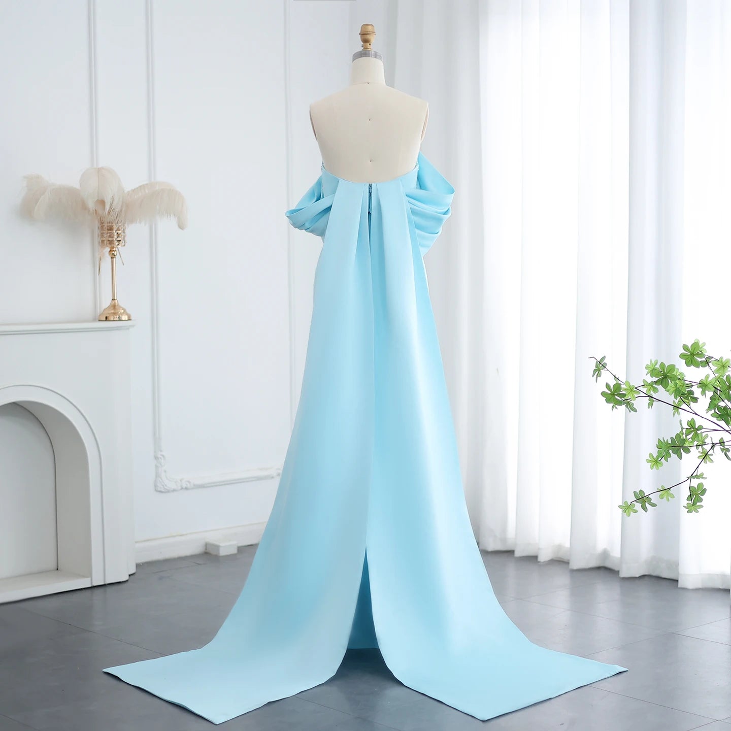 Pink Off Shoulder blue Evening Dress for Women Long Formal Prom Party Gowns - Image 18