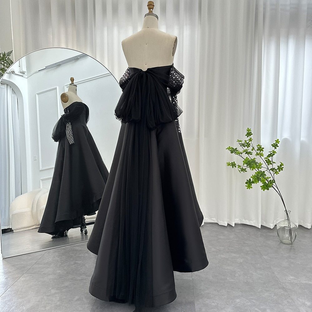 Crystal Luxury Evening Dresses for Women Wedding Party Long Sleeve Dress - Image 9