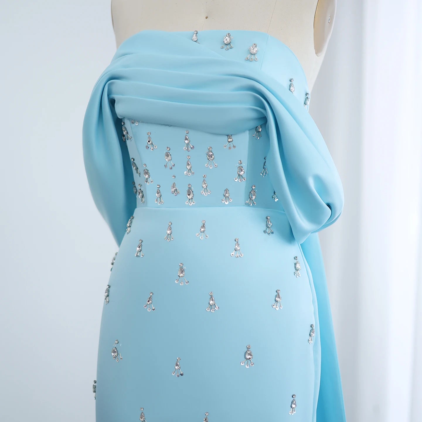 Pink Off Shoulder blue Evening Dress for Women Long Formal Prom Party Gowns - Image 14