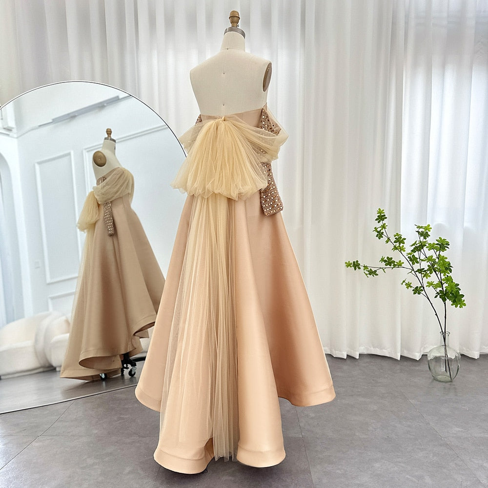 Crystal Luxury Evening Dresses for Women Wedding Party Long Sleeve Dress - Image 15