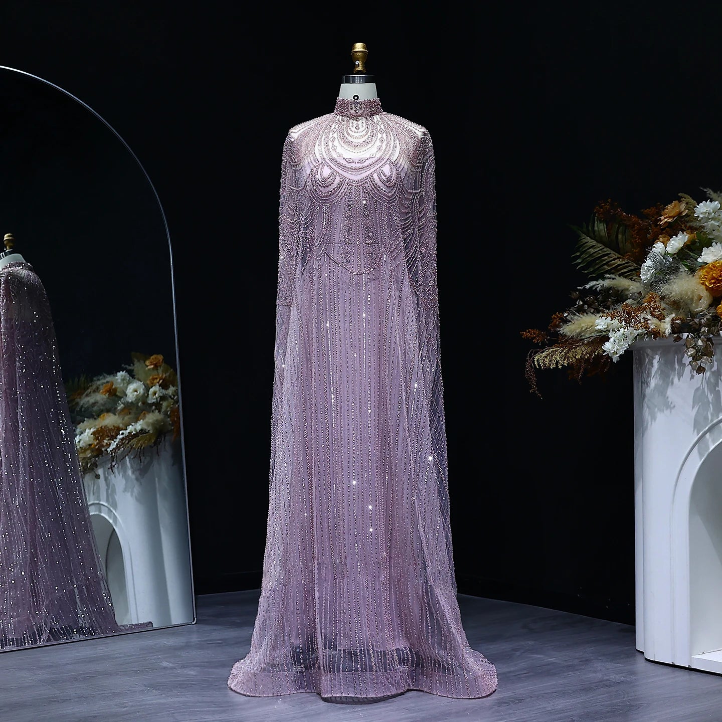 Luxury Caftan Nude Evening Dress for Women Wedding Elegant Kaftan Formal Party Gowns - Image 3