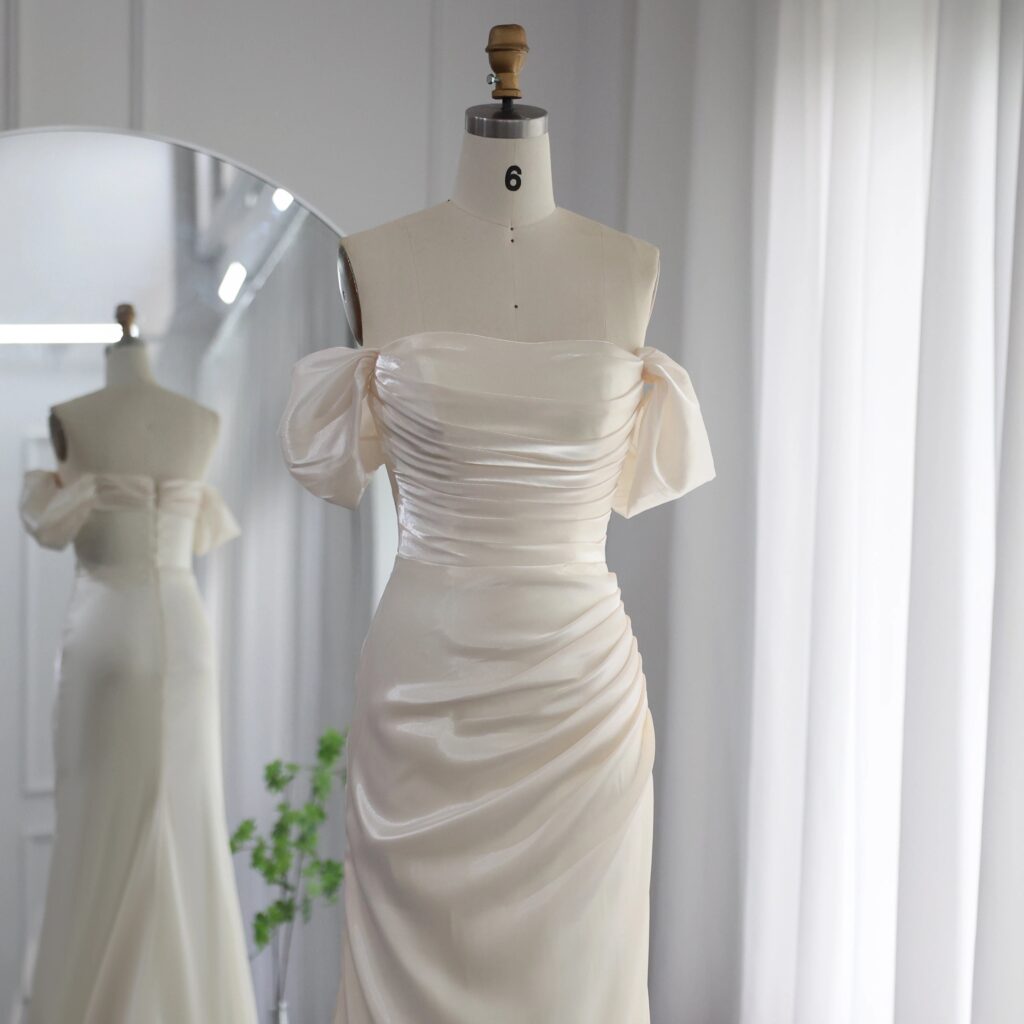 2023 Elegant Off Shoulder Mermaid Evening Dress for Women Wedding Party Long Formal Gowns