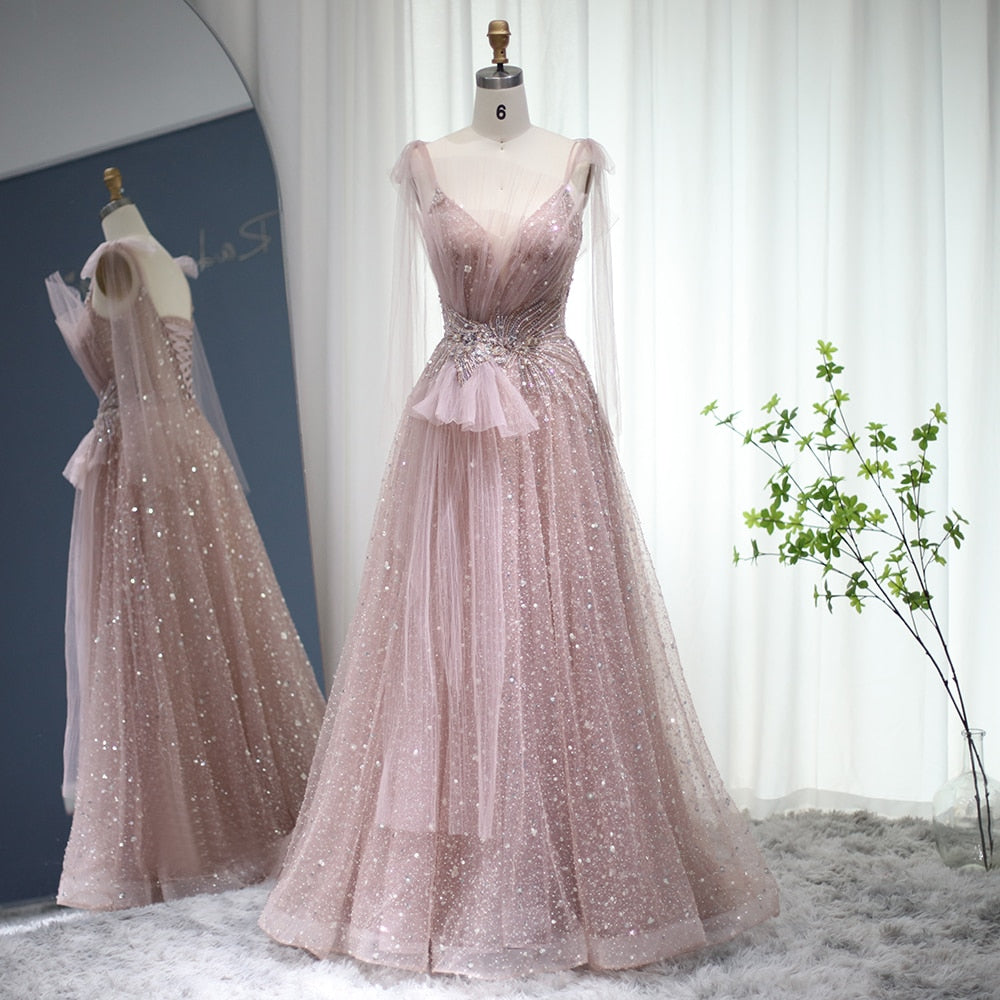 Luxury Evening Dress Elegant Spaghetti Straps Long Formal Party Dresses for Women Wedding