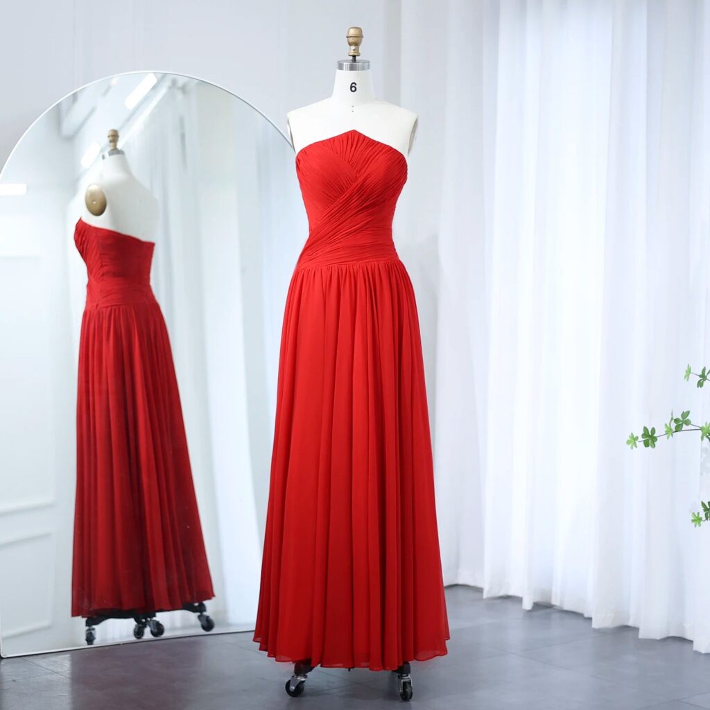 Chiffon Long Evening Dress for Women 2024 Elegant Wedding Guest Party Gowns with high Slit