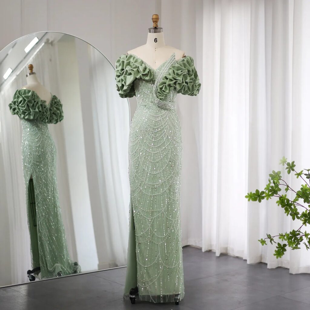 Elegant Off Shoulder Mermaid  Evening Dresses Luxury Women Wedding Party Gown