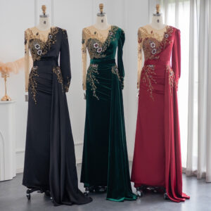 Mermaid Evening Dresses Long Sleeve Luxury Women Wedding Formal Dress