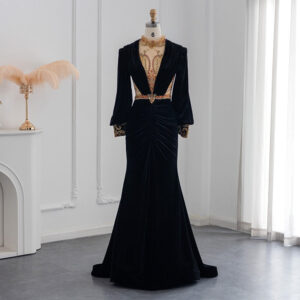 Luxury Velvet Long Mermaid Evening Dress Elegant Women Wedding Formal Party Gowns