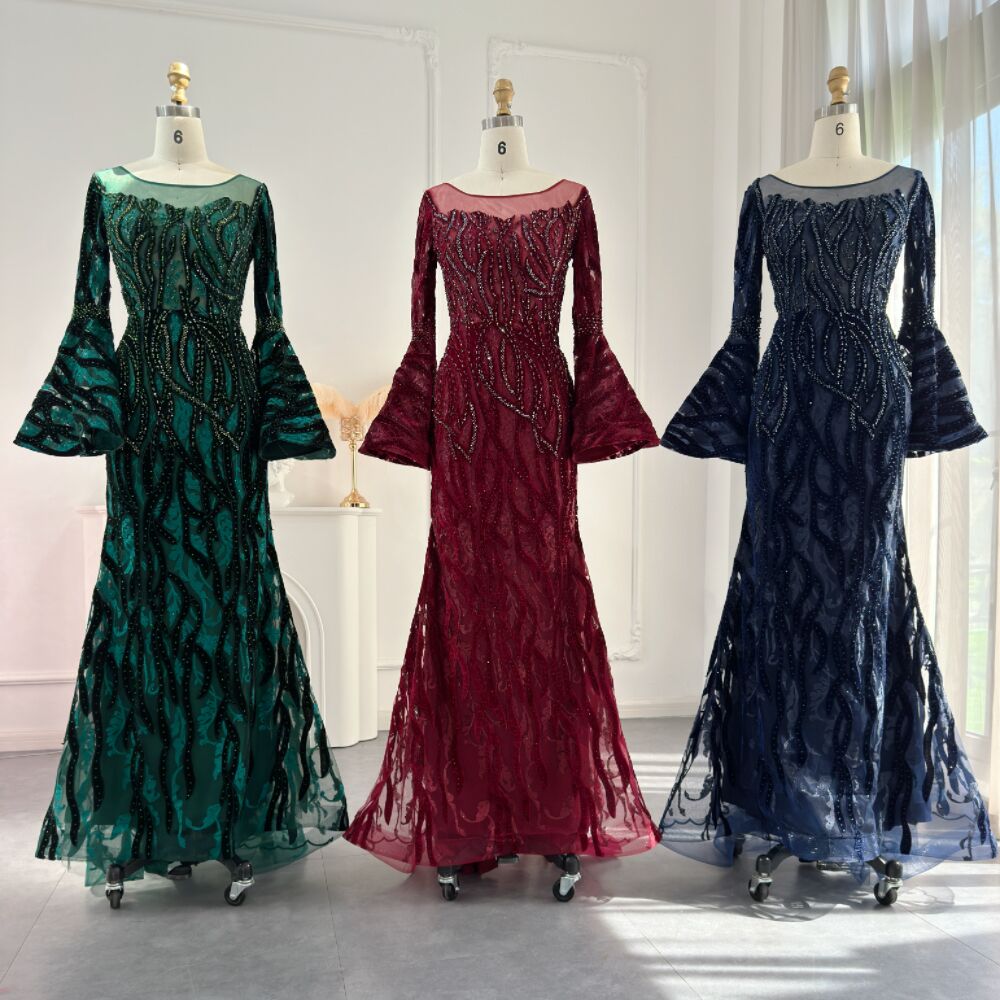 Luxury  Velvet Evening Dress for Women Wedding Party Elegant Mermaid Long Formal Dresses