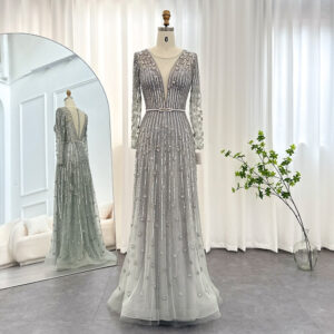 Luxury Evening Dress Long Sleeve Formal Prom Dresses for Women Wedding Party