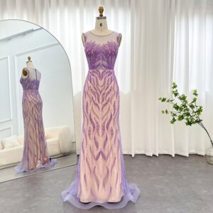 Luxury Mermaid Evening Dresses Elegant Beaded Long Prom Formal Dress for Wedding Party