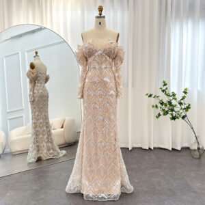 Luxury Mermaid Off Shoulder Evening Dresses for Women Wedding Party Elegant Long Prom Formal Gowns