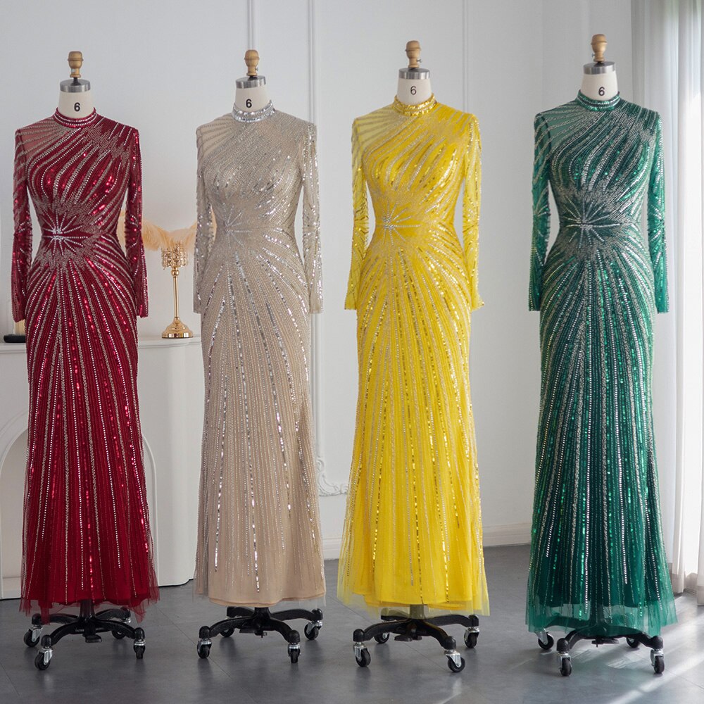 Luxury Mermaid Evening Dress Elegant Women Formal Party Dresses for Wedding Guest