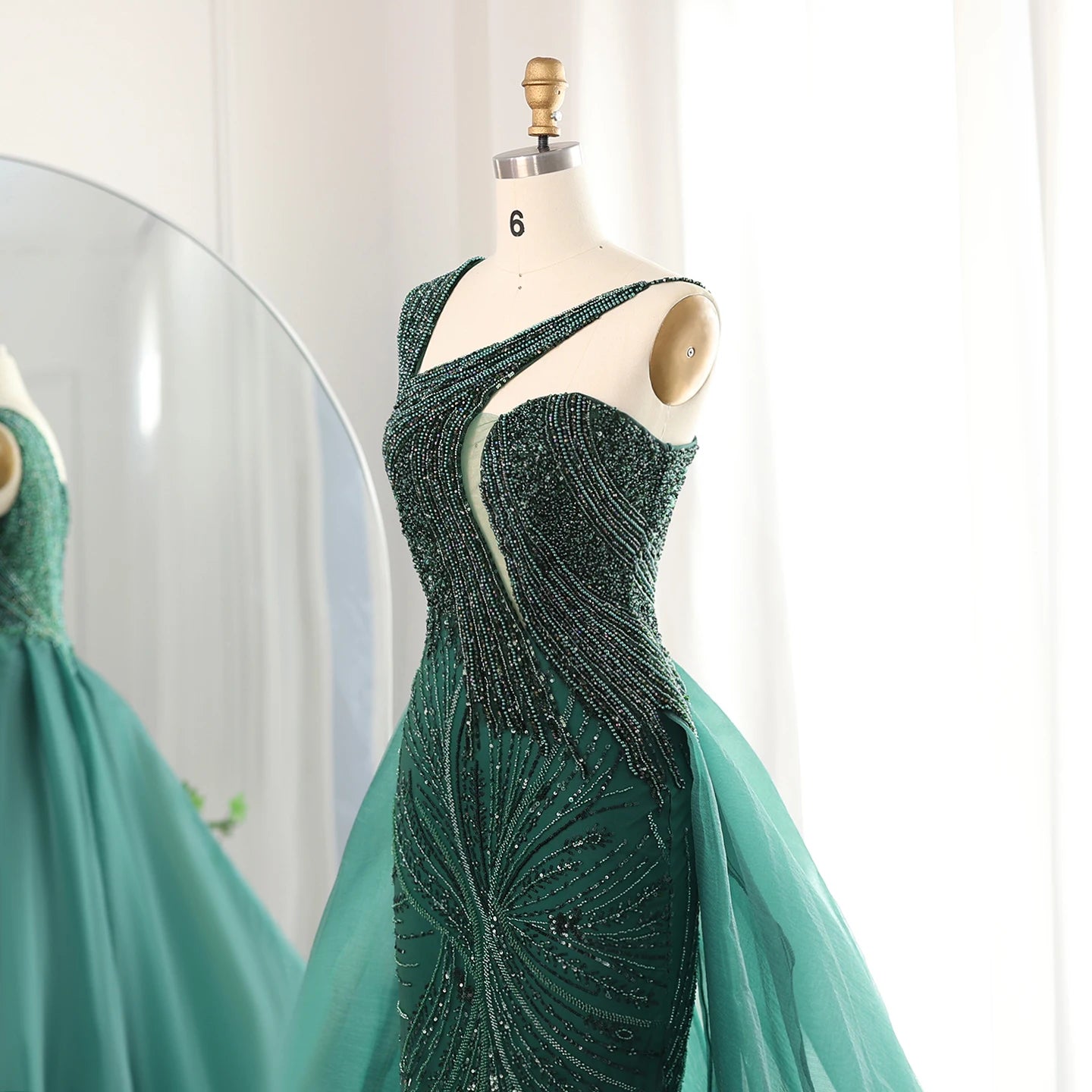 Luxury Evening Dress with Overskirt Elegant One Shoulder Women Wedding Party Prom Formal Gowns - Image 4