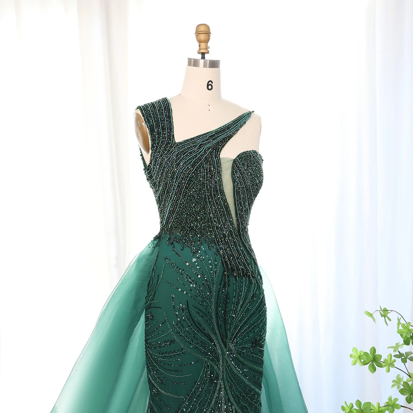Luxury Evening Dress with Overskirt Elegant One Shoulder Women Wedding Party Prom Formal Gowns - Image 6