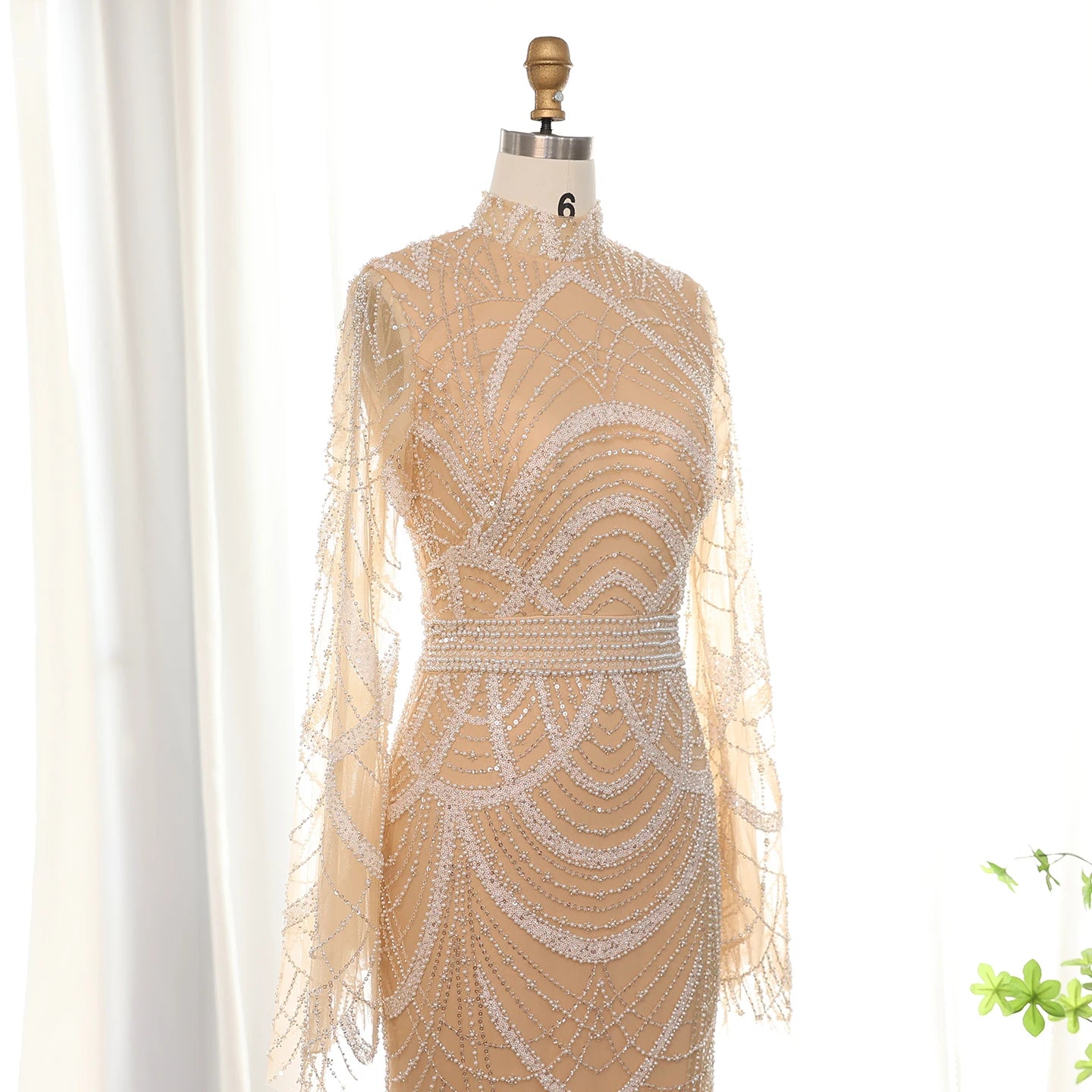 Luxury Mermaid Evening Dresses For Women Wedding Elegant Long Sleeves Formal Party Gowns - Image 3