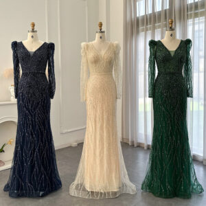 Mermaid Evening Dress for Wedding Elegant Long Sleeves Formal Party Gowns