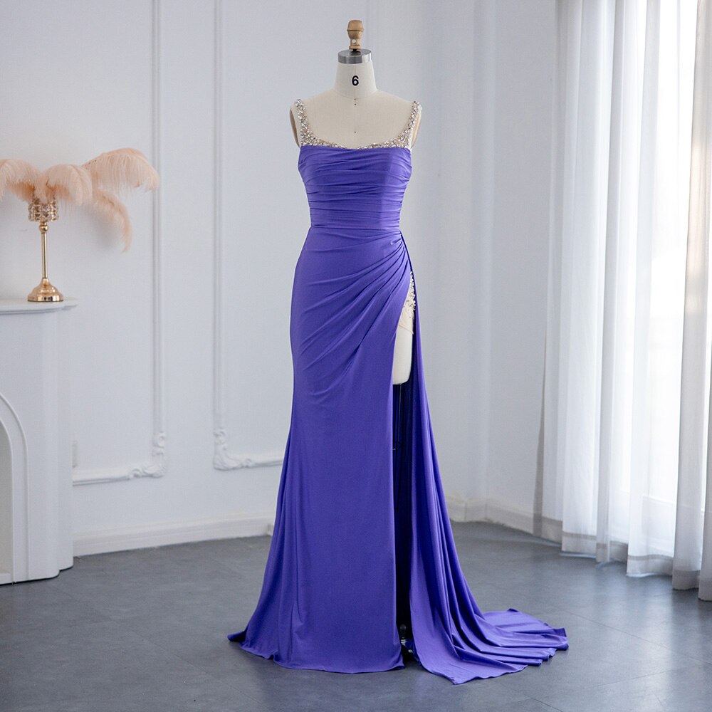 High Slit Mermaid Evening Dress  Luxury Long Party Dresses for Women Wedding Guest Formal Prom Gown