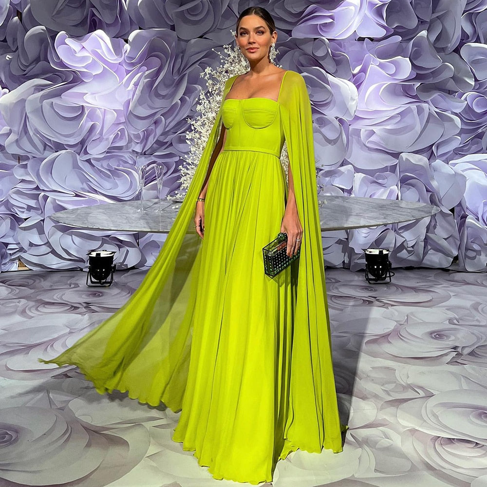 Evening Dresses with Cape Sleeves Elegant Women Wedding Party Formal Gown - Image 22