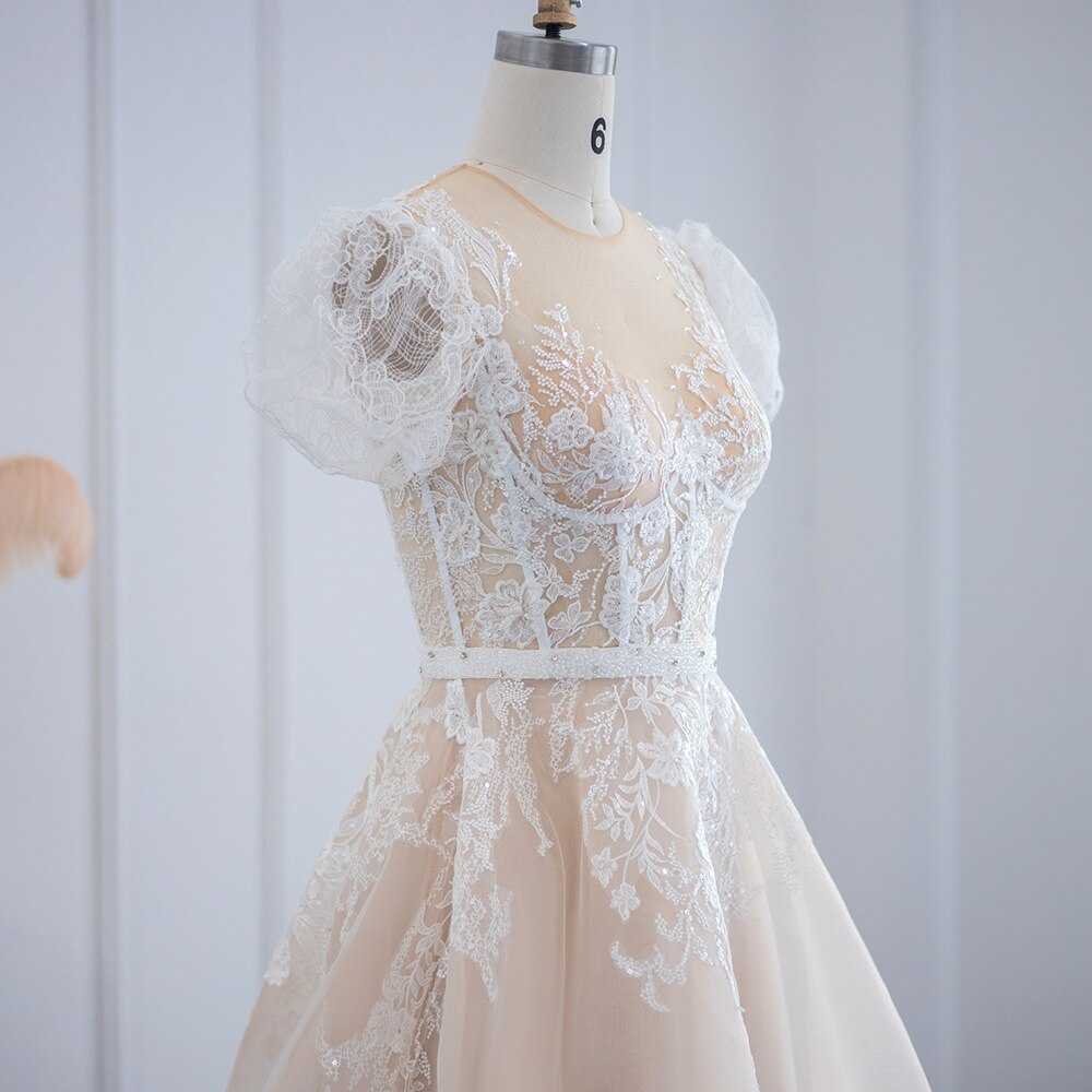 Vintage Lace Floral Short Evening Dresses for Women Wedding Party Ankle Length Midi Formal Prom Dress - Image 3