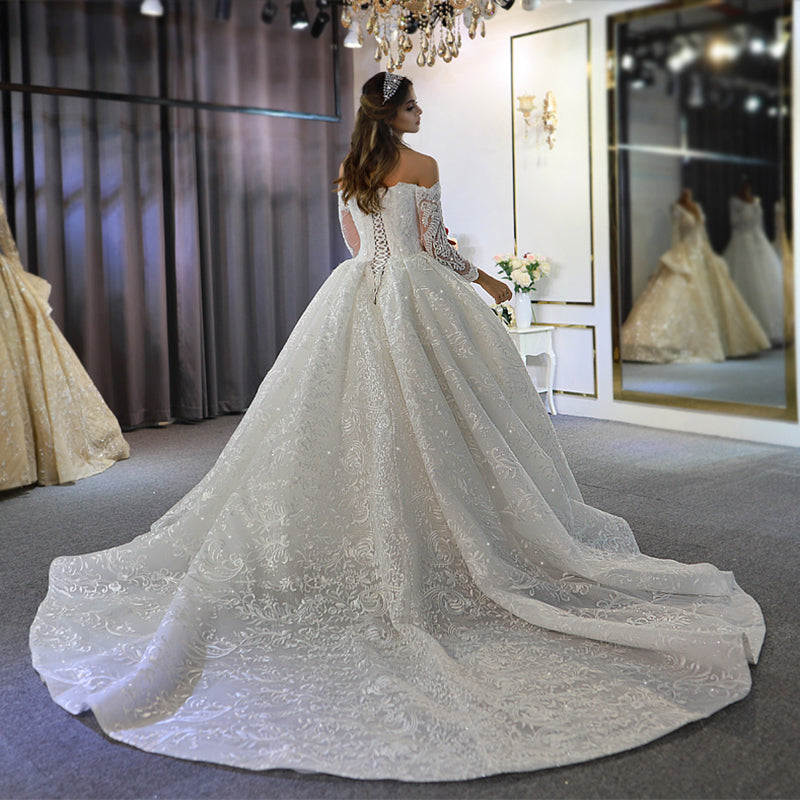 Wedding Dress Bridal 2022 Boho Wedding Lace Off Shoulder Bridal Dress - Image 4
